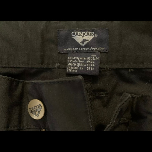 CONDOR® Sentinel Tactical Cargo Pants Mens 36x34 (Black) - Picture 4 of 5